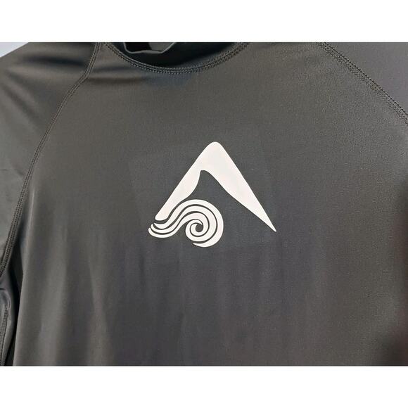 Kanu Surf Mens Small Gray Long Sleeve Protective Swim Shirt Mock Neck with Logo - Picture 5 of 8